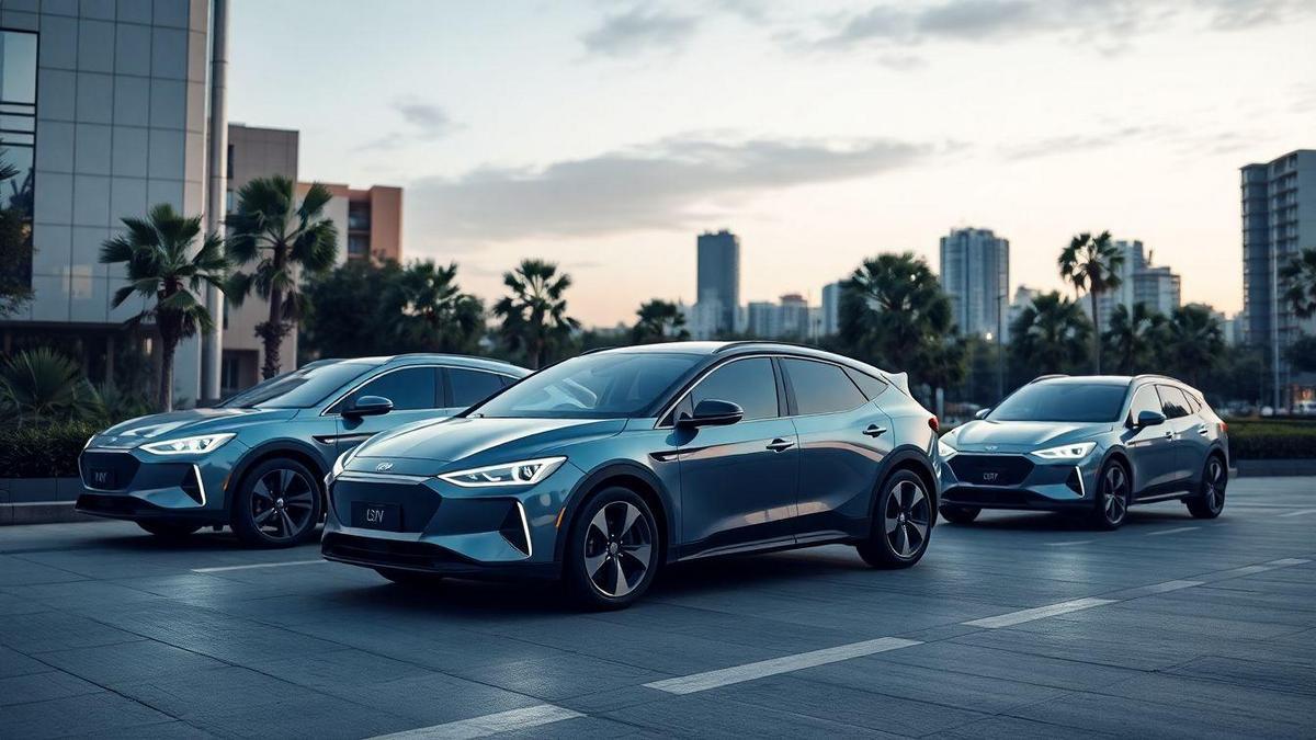 Coches eléctricos premium con tecnología avanzada y diseño elegante
